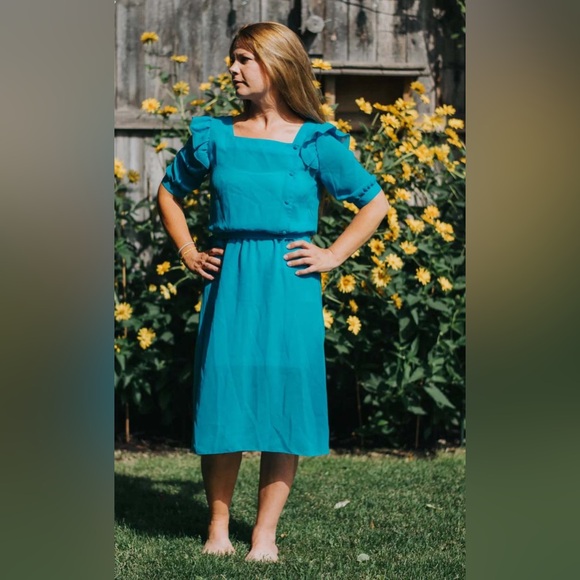 Vintage Dresses & Skirts - Vintage Orite blue dress, size S